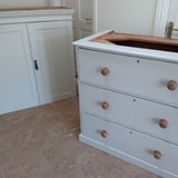 Hand painted linen press in Somerset